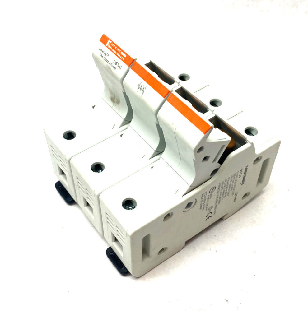 Mersen US3J3 Fuse Holder 3-Pole w/ Bussmann LPJ-30SP Low-Peak Fuses