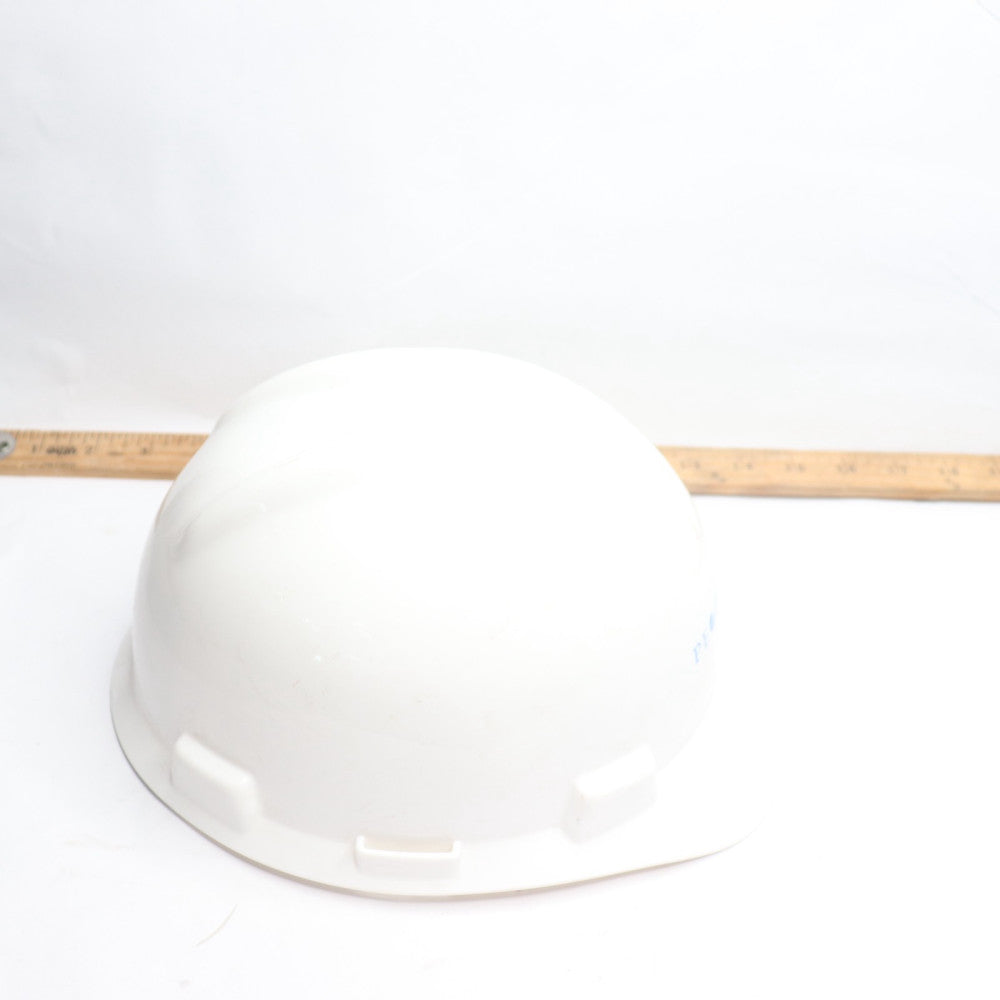 V-Gard MSA "Peoples Gas" Full Brim Hard Hat Fas-Trac White/Blue 495736