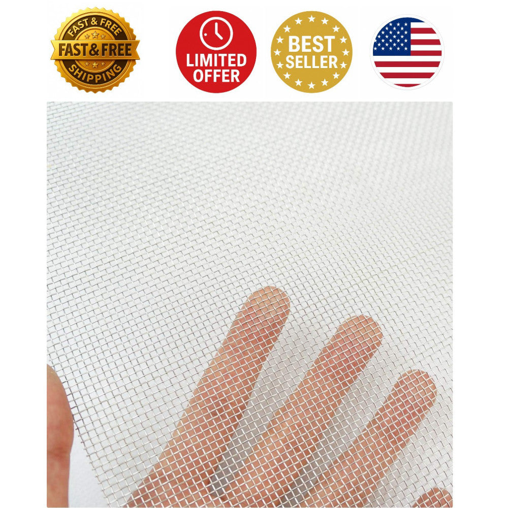 304 Stainless Steel 12x24” Wire Mesh - Durable Garden & Window Guard (2 Pack)