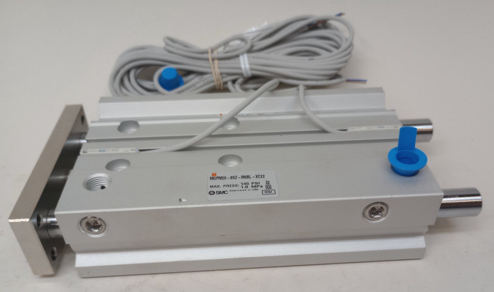 SMC MGPM20-85Z-M9BL-XC22 Guided Cylinder 85mm Stroke 145PSI Max Pressure