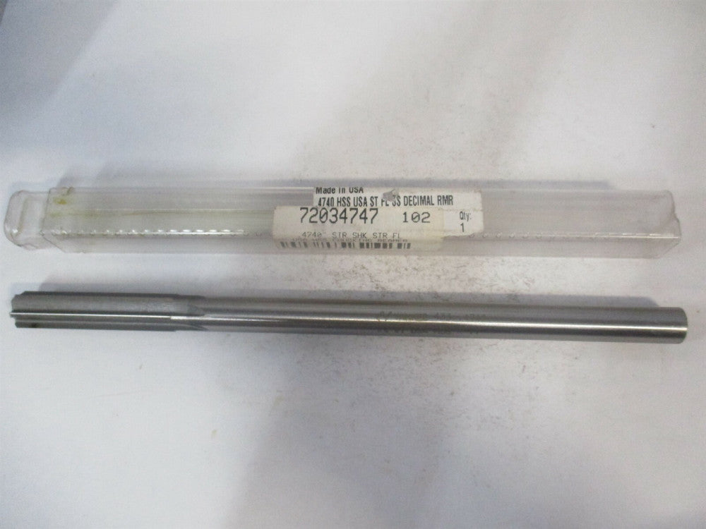 (433-0.4740) 0.474" x 2" x 8" OAL 6-Flute Straight Shank HSS Chucking Reamer