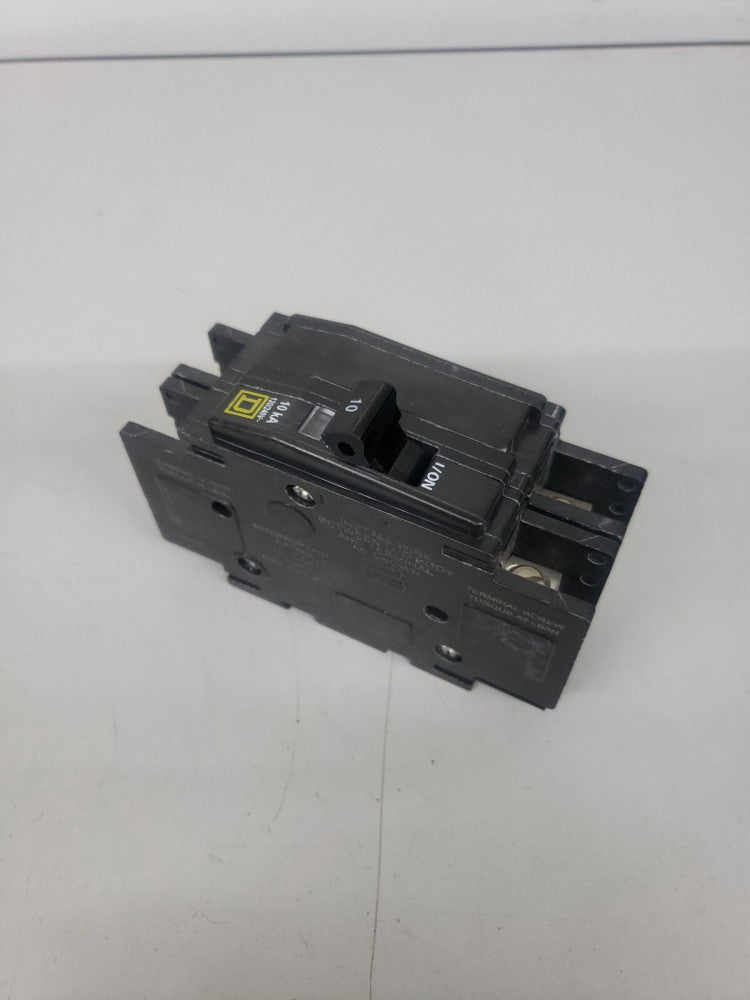 nos SQUARE D QOU210 CIRCUIT BREAKER 2POLE 10AMP 120/240VAC YELLOW D