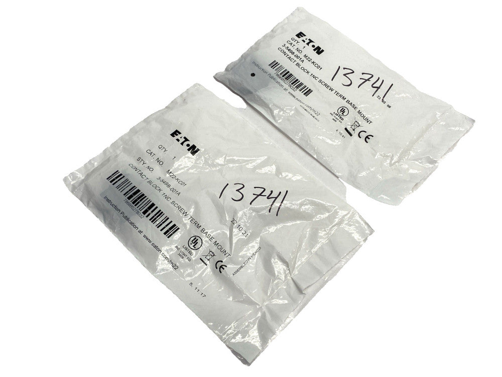 Eaton M22-KC01-CHGP Contact Block Screw Terminal Base Mount LOT OF 2