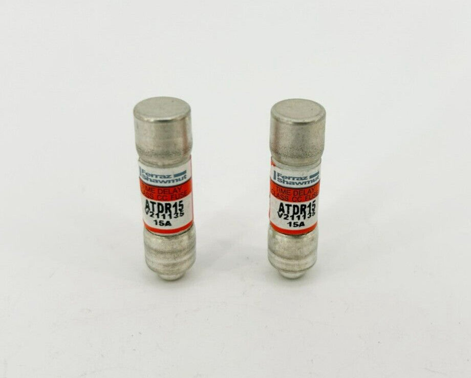Lot of 2 New Ferraz Shawmut ATDR15 Fuses 15A 600VAC 300VDC Class CC