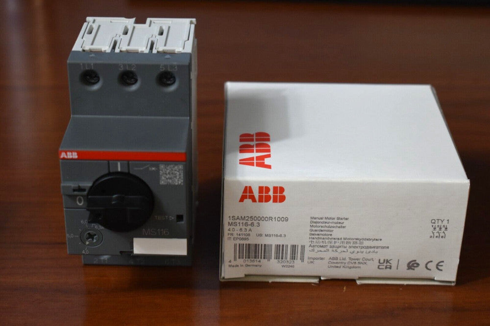 ABB MS116-6.3 Manual Motor Starter (4.0-6.3A) 1SAM250000R1009
