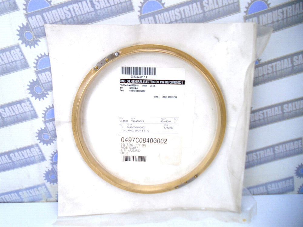 GE - 0497C0840G002 - OIL RING SPLIT - 8.5" ID - Motor - (NEW SEALED on CARD)