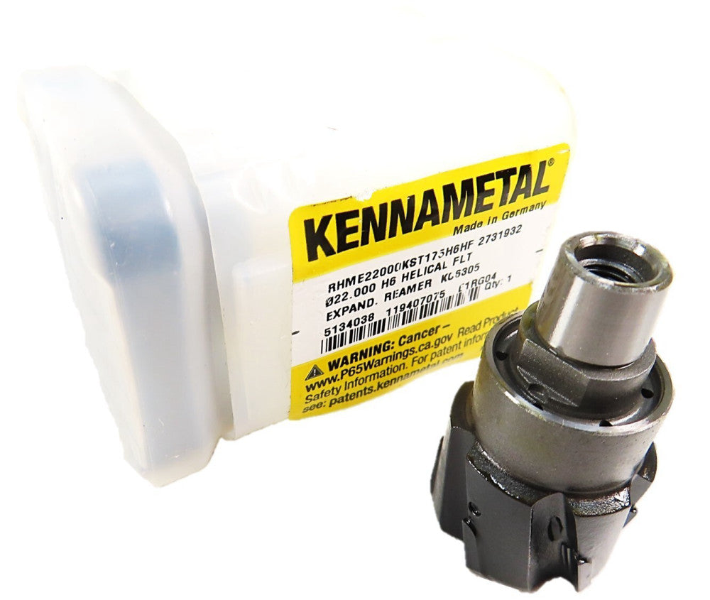 Kennametal RHME22000KST175H6HF RHM-E Reamer ⌀22.000 H6 Helical Flt NEW IN TUBE