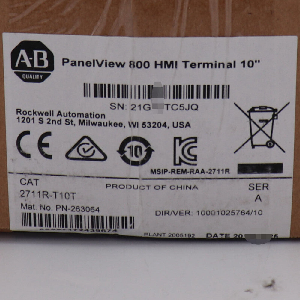 Allen-Bradley Ser/A 2711R-T10T Factory Sealed PANELVIEW 800 10-INCH HMI TERMINAL