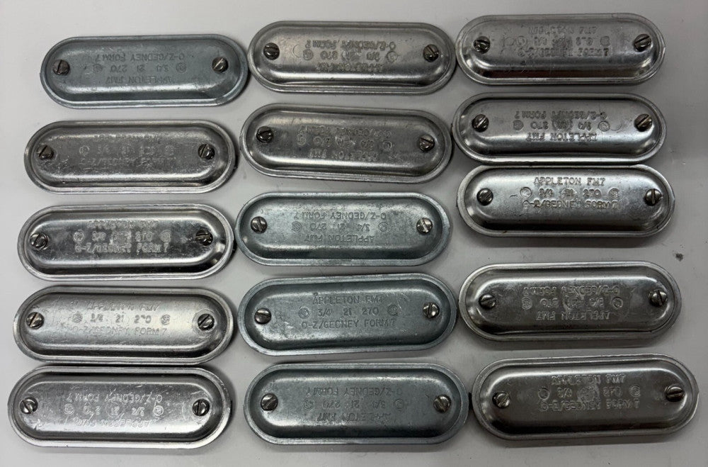 APPLETON ELECTRIC CONDUIT BODY COVERS FORM 7 270-3/4" LOT OF 15 O-Z/GEDNEY FORM