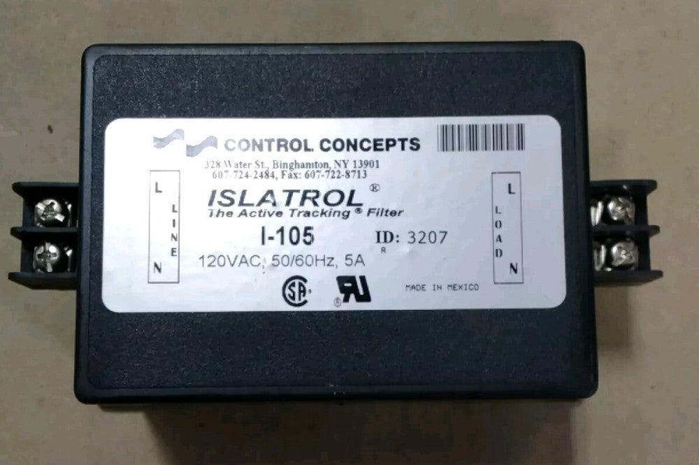 Control Concepts I-105 Islatrol Active Tracking Line Filter 5a Amp 120v-ac A63