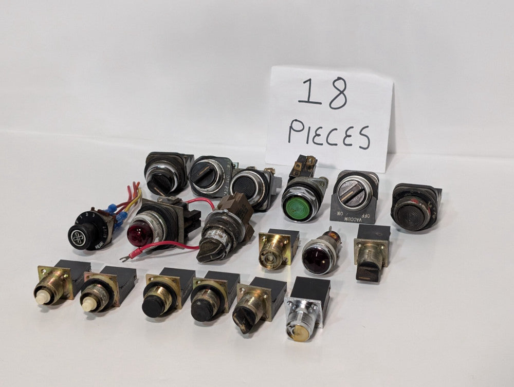 (15) Assorted Pushbutton Selector Switches | Sylvania Allen Bradley Square D
