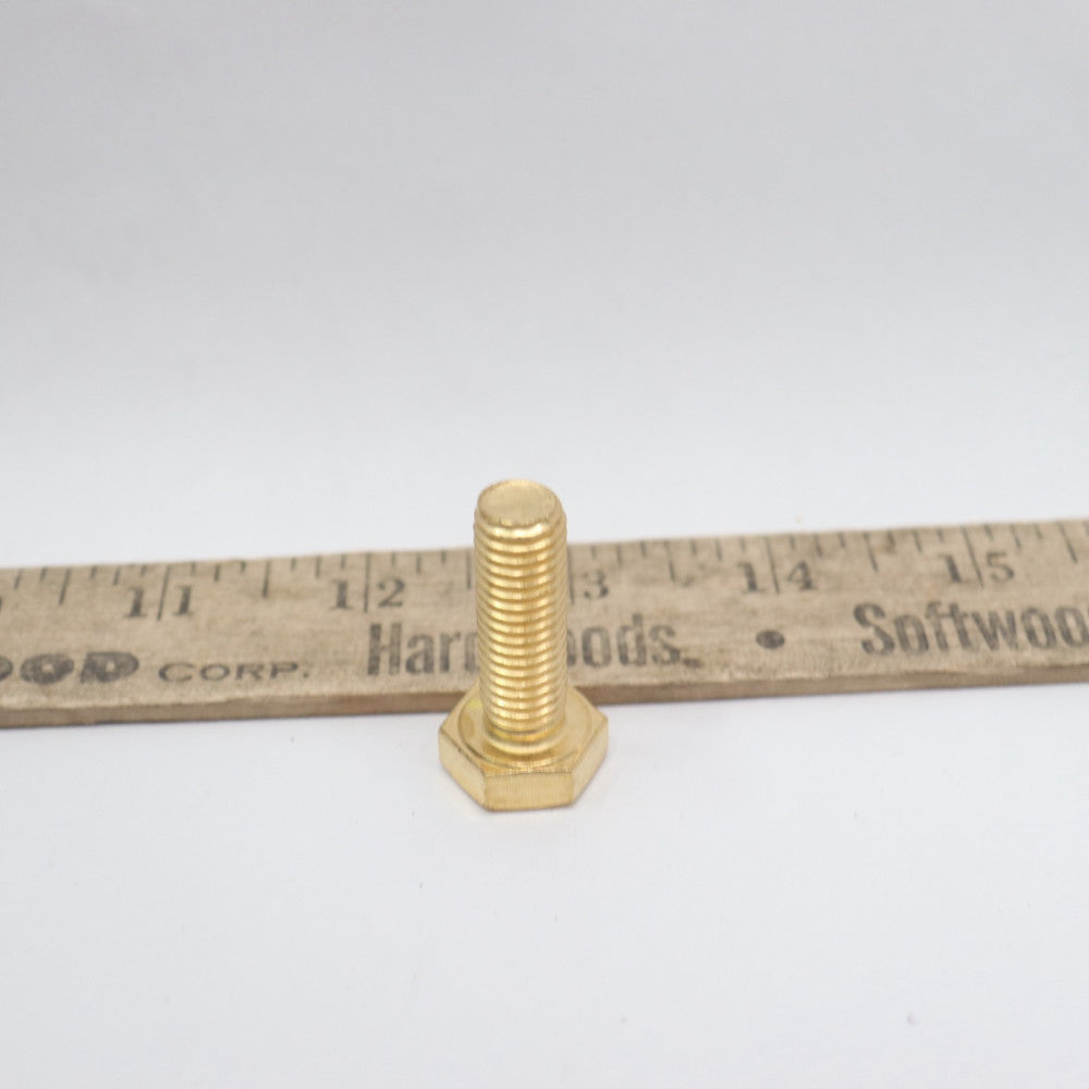 Full Thread Hex Head Bolt Metric Solid Brass M10-1.5 x 20mm