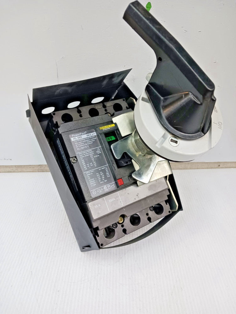 Square D PowerPact 15 Amp Circuit Breaker W/ Handle Mechanism 3P 600V HLL36015LV