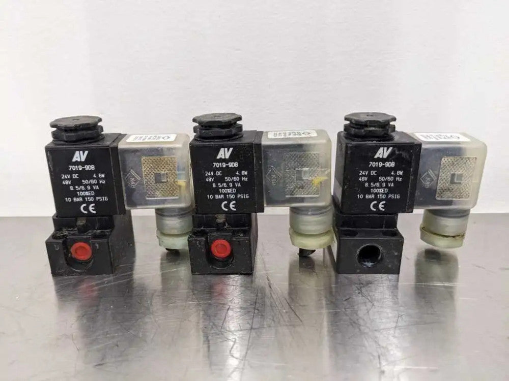3 Pack Automatic Valve 7019-9DB Solenoid Valve 150 PSIG 10 Bar AV 24, 48 VDC 4.8