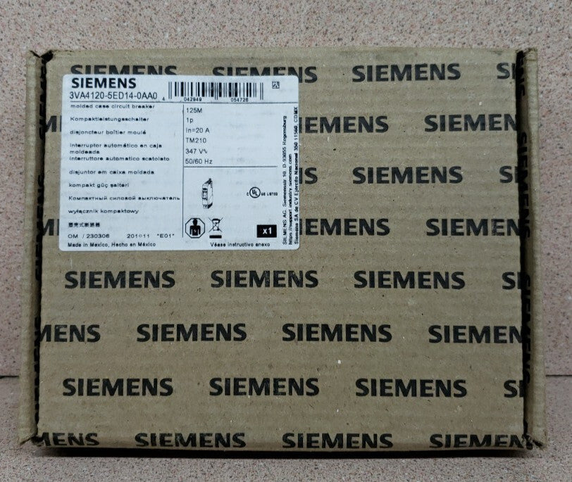 New! SIEMENS 3VA4120-5ED14-0AA0 Single Pole 20 AMP 3VA4 Circuit Breaker