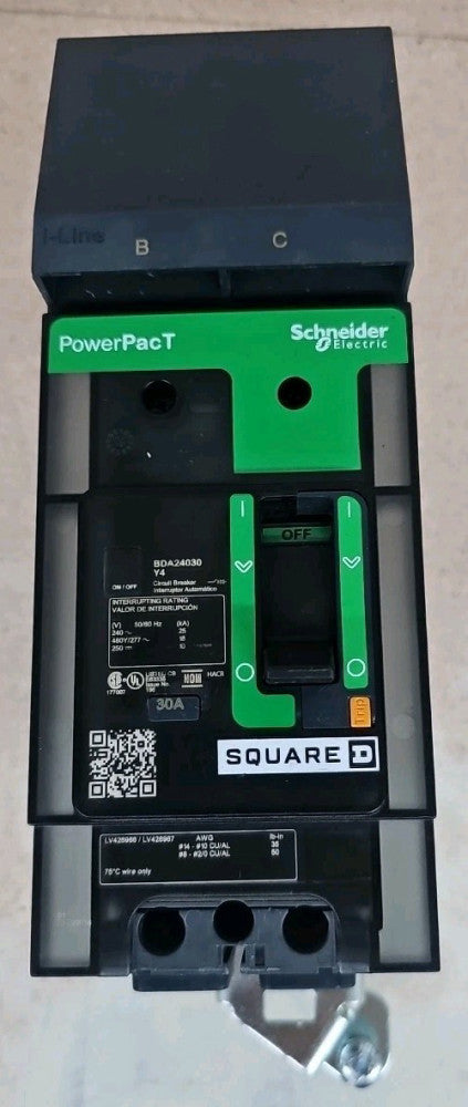 1) New Take Out Square D BDA24030Y4 PowerPact 30A 2 Pole Circuit Breaker