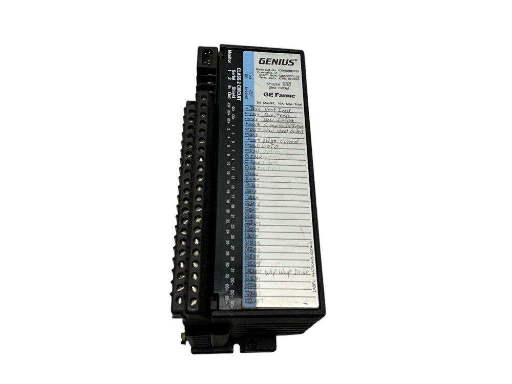 GE FANUC IC660BBD025V GENIUS ELECTR. MODULE W/ IC660EBD025L