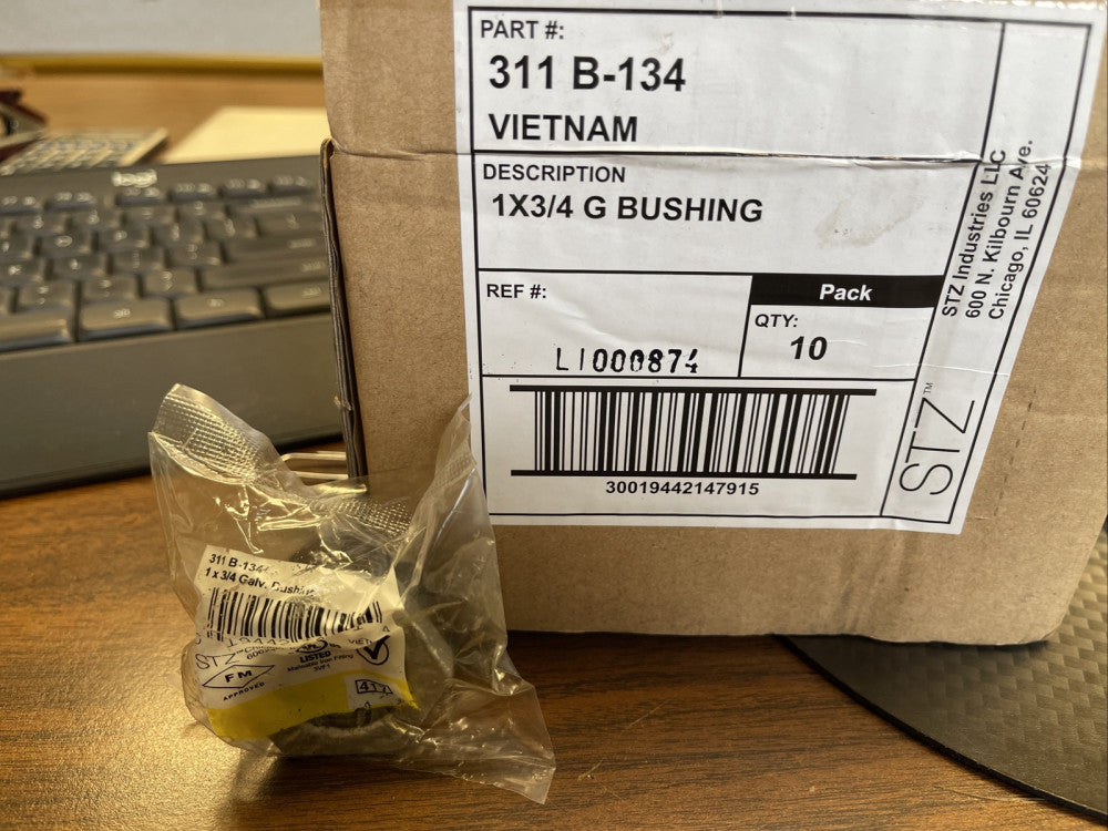 (10 PC LOT) 311 B-134, 1X3/4" GALAVNIZED BUSHING **FREE SHIPPING**