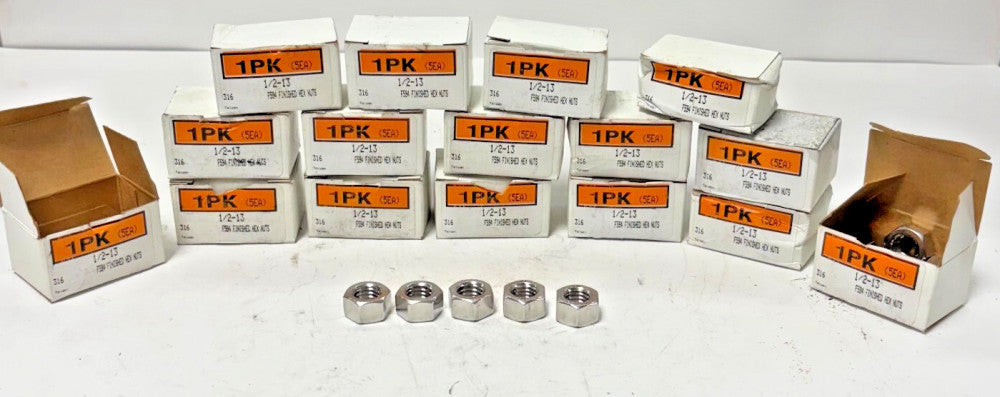 PHILLIPS MACHINE NUTS LOT OF 80 1/2"-13 DIAMETER 1/2" TPI 13 WRENCH SIZE 3/4"