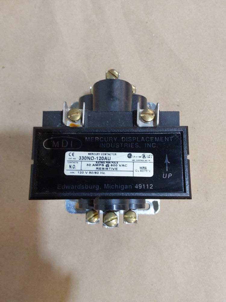 MERCURY CONTACTOR 330N0-120AU 120V COIL 30A AMP 600Vac