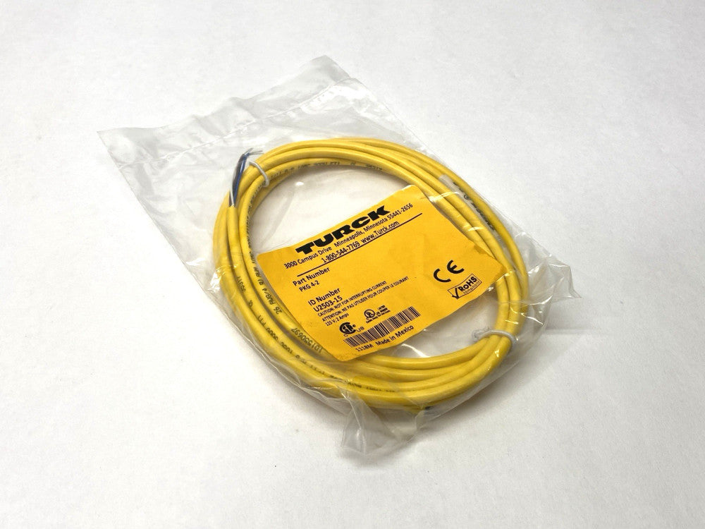 Turck PKG 4-2 Single Ended Cable M8 Female Connector 4-Pin 2m U2503-15