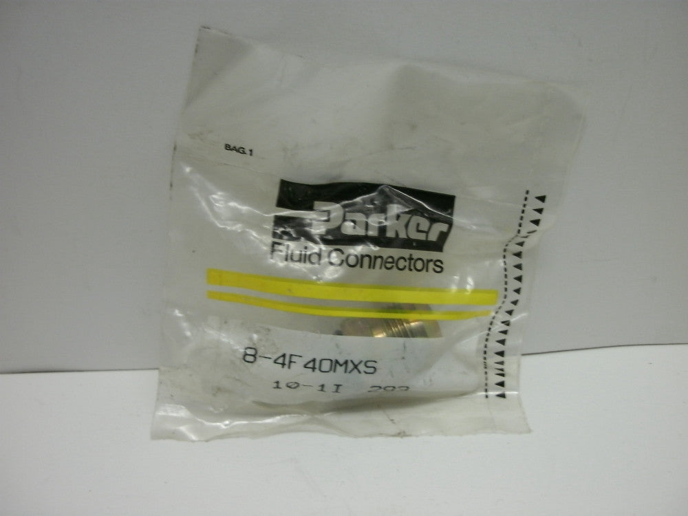 PARKER 8-4F4OMXS MALE STRAIGHT ADAPTER 1/2" JIC X 1/4" BSPP STEEL NEW IN BAG