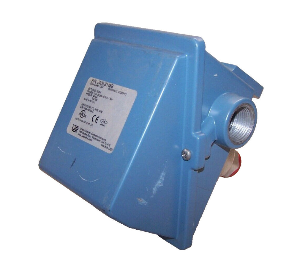 NEW UNITED ELECTRIC PRESSURE SWITCH 0 TO 30 PSI 480 VAC J400-S146B