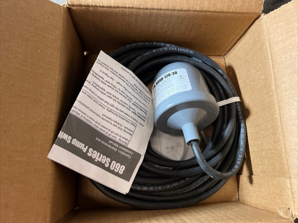 Nos Surplus BII Float Switch 860D12030 1/2hp 115v 30 FT Pump Down