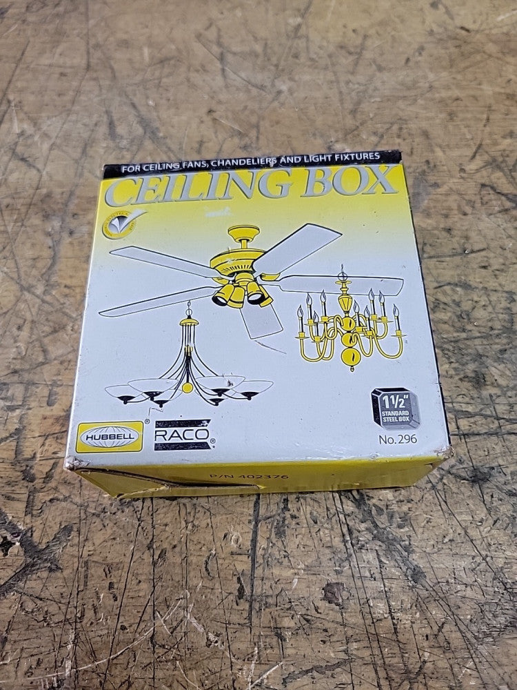 1-Hubbell Raco 296 Ceiling Fan Box Chandelier Box
