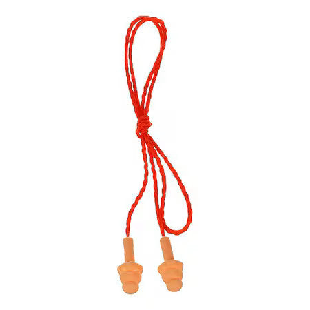 3M 340-3002 E-A-R Ultrafit Silicone Earplugs, Flanged Shape, Orange, 50 Pk