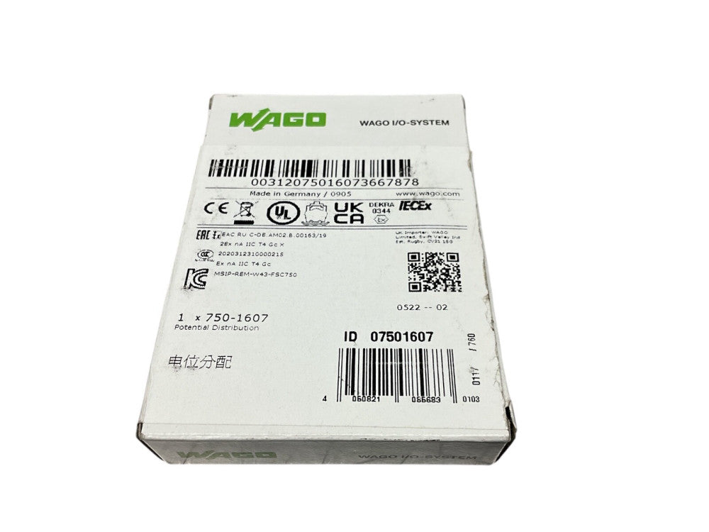 WAGO 750-1607 POTENTIAL DISTRIBUTION MODULE PLC