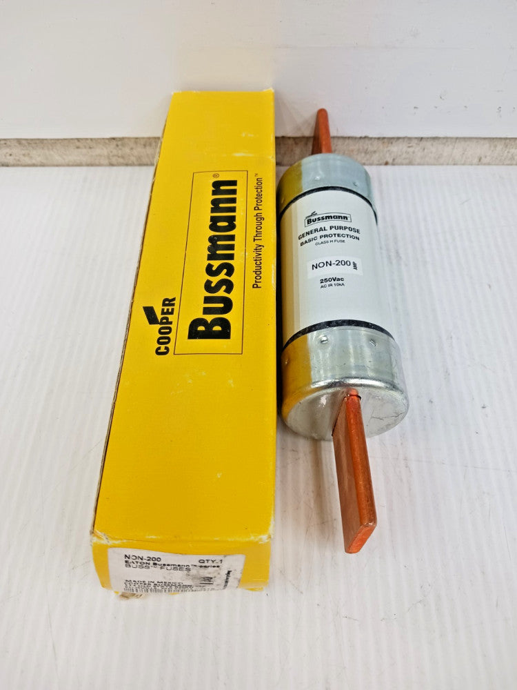 New Bussmann 200 Amp General Purpose Class H Fuse 250 VAC 10kA NON-200
