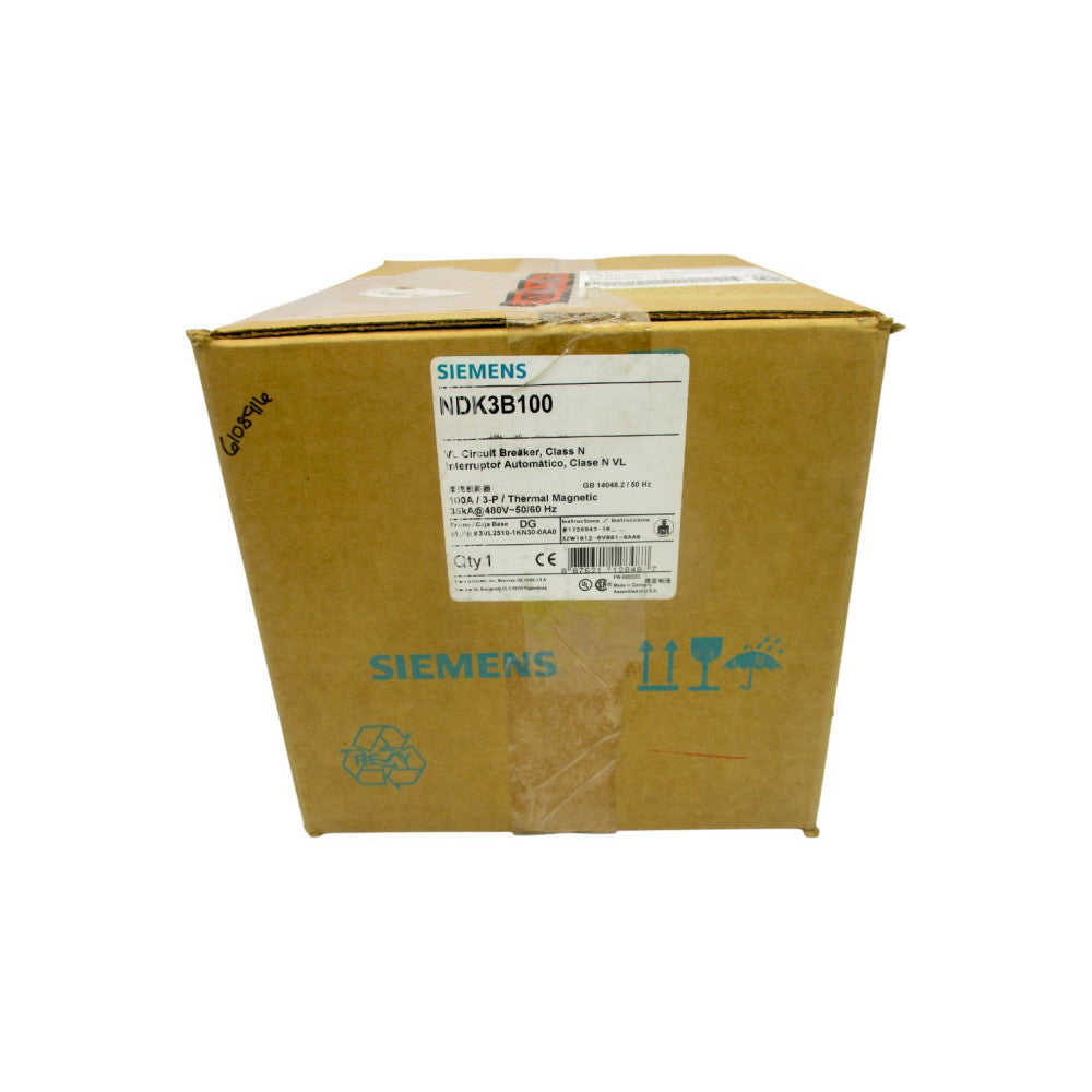 SIEMENS NDK3B100 3VL2510-1KN30-0AA0 480V 100A NSFS
