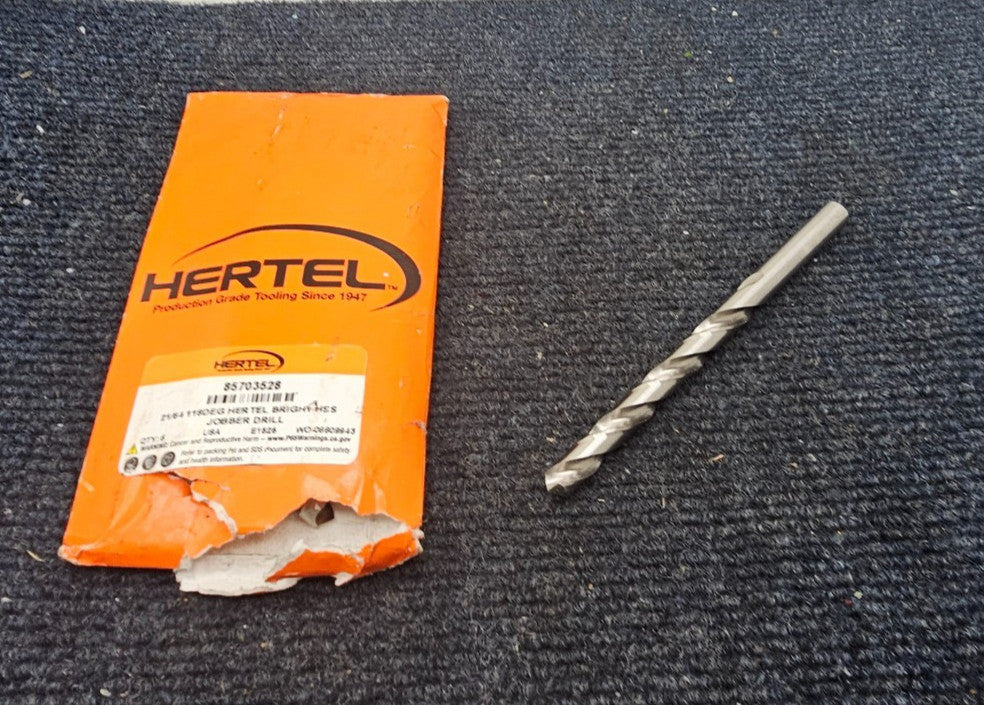 (QTY 6) Hertel 85703528: Jobber Length Drill Bit 21/64" 0.3281 Dia 118 Deg. HSS