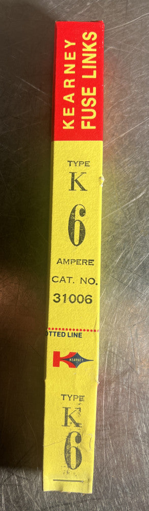 Nos Kearney Fuse Link 6 Amperes 31006 Type K
