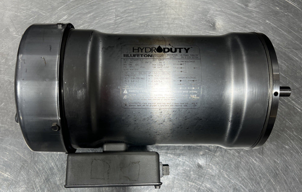 Bluffton Model 1311017117, 1.5HP, 1800 RPM, 3PH, 230V/460V Stainless Steel Motor
