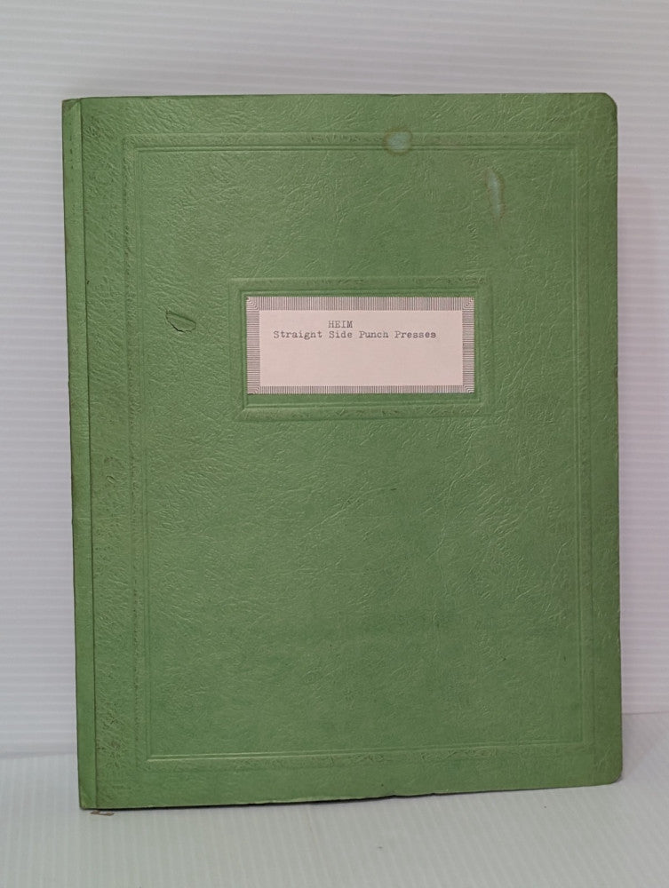 Heim Safety Instructions and Parts Book for Mechanical Punch Presses