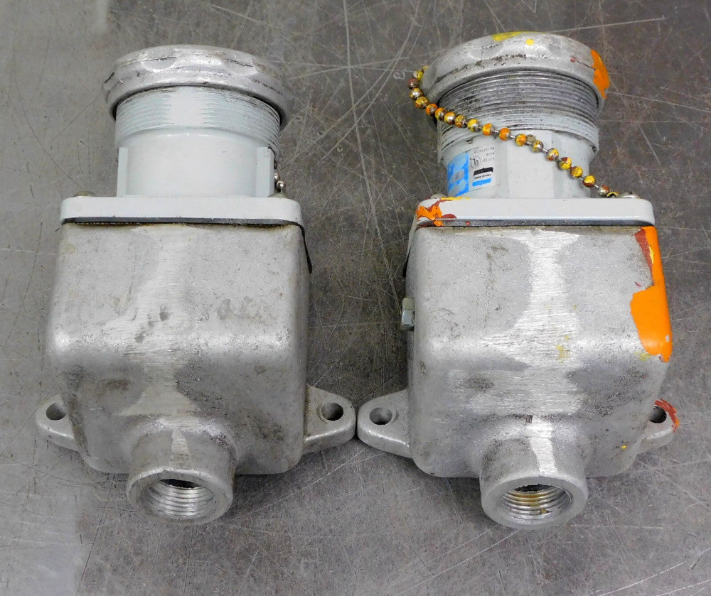 Lot of Two (2) Crouse-Hinds AR337 Arktite Receptacle Plug 30A 3W 3P 600V