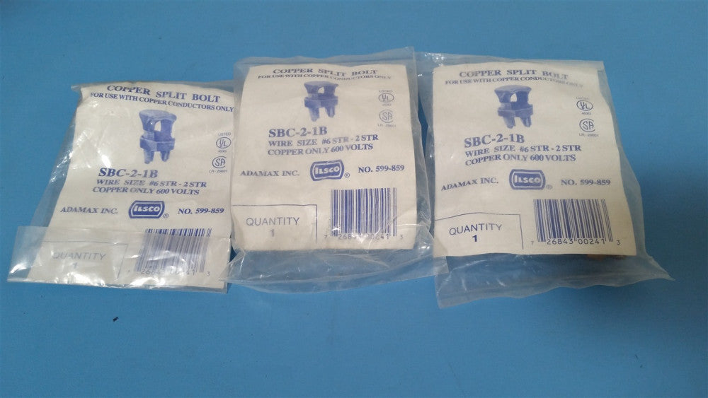 3 ISLCO COPPER SPLIT BOLT SBC-2-1B