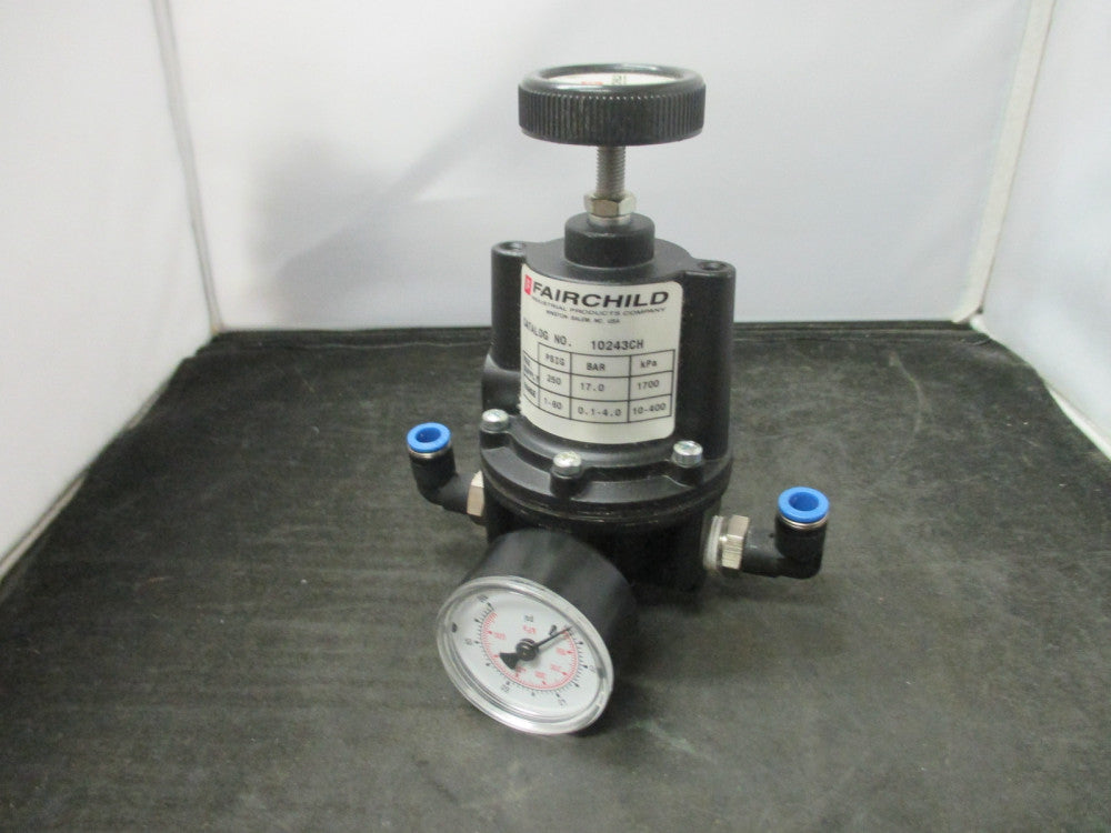 NEW Fairchild 10243CH PNEUMATIC PRESSURE REGULATOR W/ WIKA GAUGE