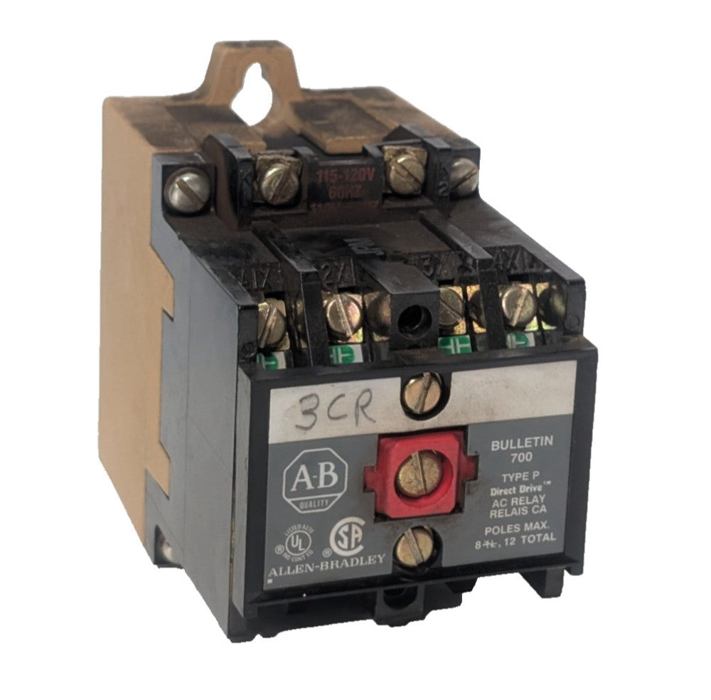 Allen-Bradley 700-P000A1 Ser B Type P Direct Drive AC Relay with 115-120V Coil
