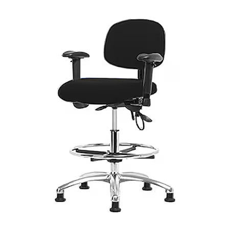 Zoro Select Br-Esd-Fmbch-Cr-T1-A1-Cf-Eg-Esdblk Ergonomic Chair, Adjustable