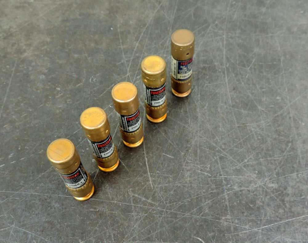 Cooper Bussman Fusetron FRN-R-4 Time Delay Fuses 4 Amp Lot of Five (5)