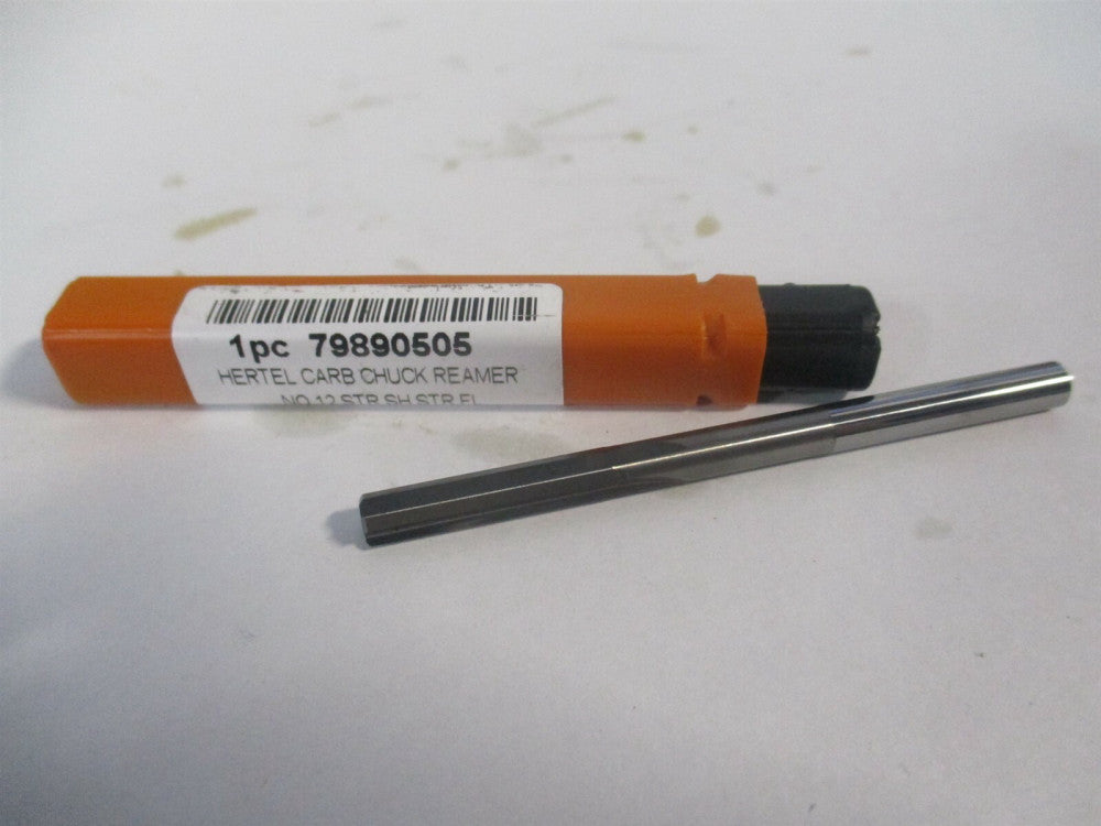(500-003012) #12 x 7/8 x 2-3/4 Straight Shank Solid Carbide 4Fl Chucking Reamer