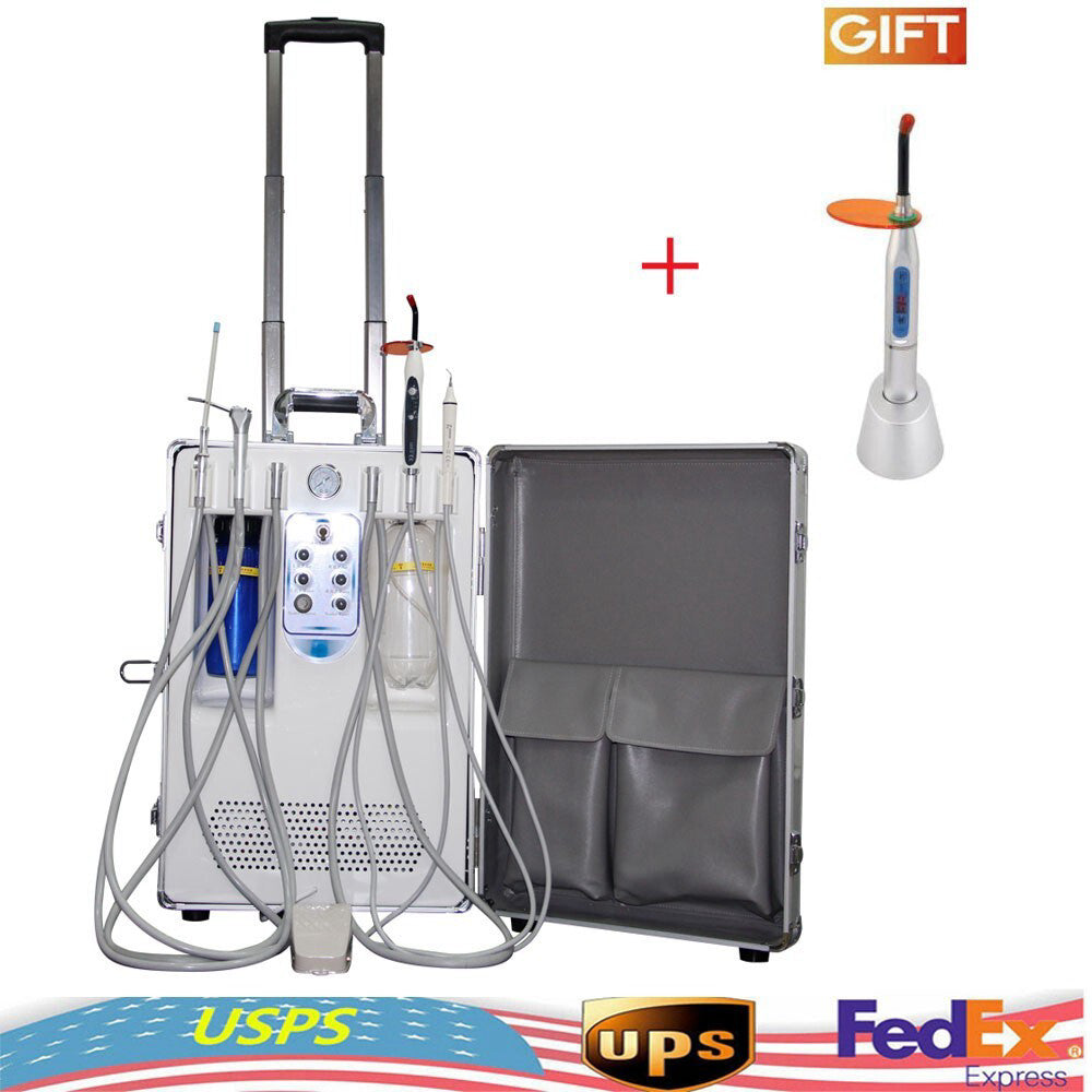 Portable/Dental All in One Delivery Unit Ultrasonic Scaler + Curing Light/(gift)