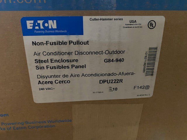 (10 PACK) Eaton DPU222R Air Conditioning Disconnect Switch