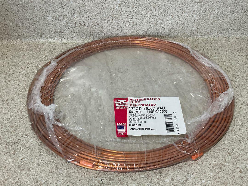 Mueller UNS-C12200 1/8" ODX .030 Wall 50' Coil NEW