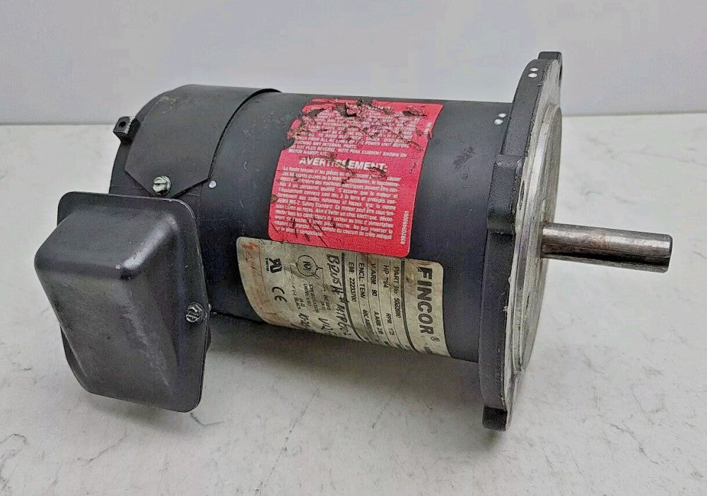 Fincor DC Motor 1/4 Hp 1725 Rpm Frame 56C 90 Vdc 2.85 Amp 5002690 For Parts