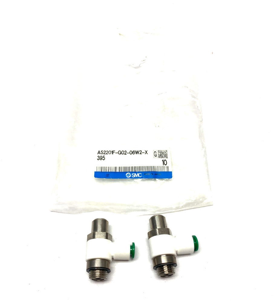 SMC AS2201F-G02-06W2-X395 Speed/Flow Control Fitting LOT OF 2