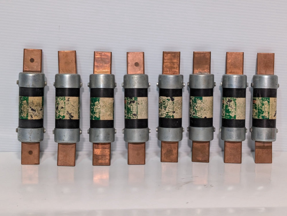 Lot of 8 Bussmann Fusetron FRN200 Class K5 Dual Element Fuses Time Delay 200 Amp